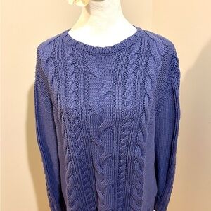 L.L. Bean Periwinkle Cable Knit Sweater